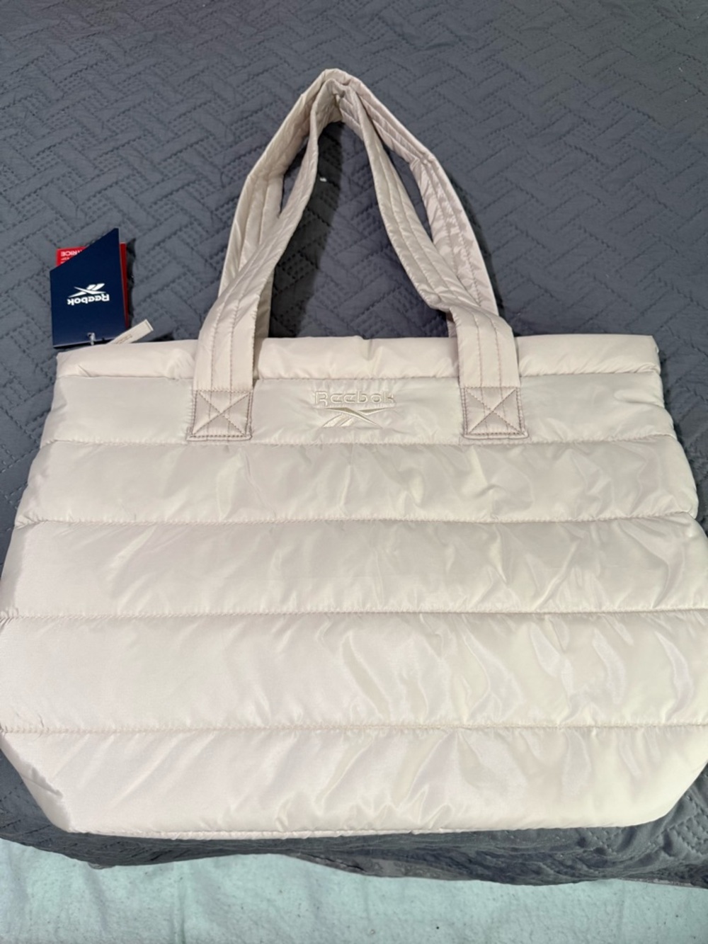Reebok Quilted Puffer Tote in Light Beige - Picture 2 of 5